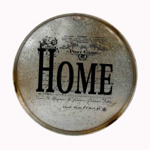 17.9"H Brown Metal Tray