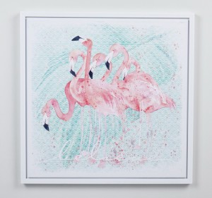 19.68 Inch H pink/green 3D canvas wall art