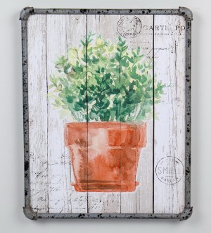 19.7 Inch H green/brown canvas wall art