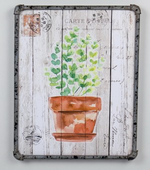 19.7 Inch H green/brown canvas wall art