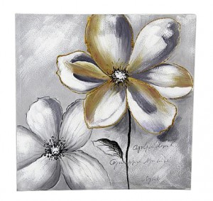 31.5 Inch H white, Grey Canvas