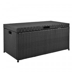 Black Wicker Patio Furniture Storage Deck Box