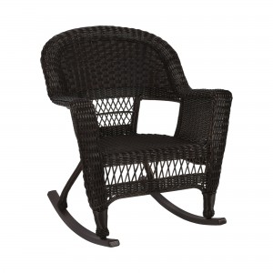 Espresso Rocker Wicker Chair