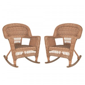 Honey Rocker Wicker Chair Without Cushion -  Set of 2