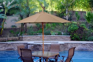 9ft. Wood Market Umbrella - Brown