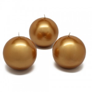 3 Inch Metallic Ball Candles (36pcs/Case) Bulk