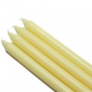 10 Inch Ivory Straight Taper Candles (1 Dozen)