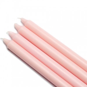 10 Inch Light Rose Straight Taper Candles (1 Dozen)