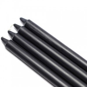 10 Inch Black Straight Taper Candles (1 Dozen)