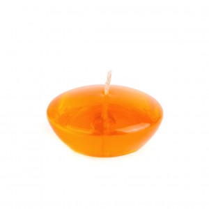 3 Inch Clear Orange Gel Floating Candles (6pc/Box)