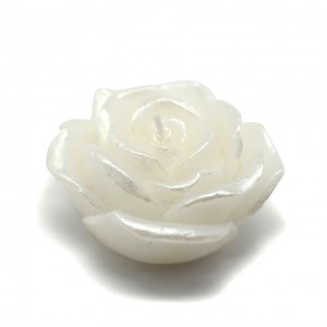 3 Inch White Rose Floating Candles (144pcs/Case) Bulk