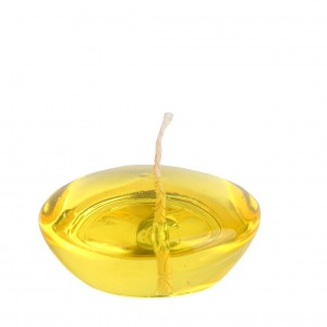 3 Inch Clear Yellow Gel Floating Candles (72pcs/Case) Bulk