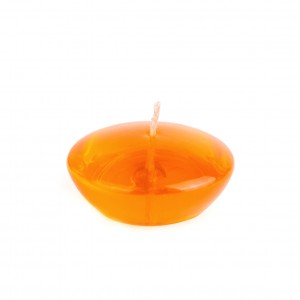 3 Inch Clear Orange Gel Floating Candles (72pcs/Case) Bulk
