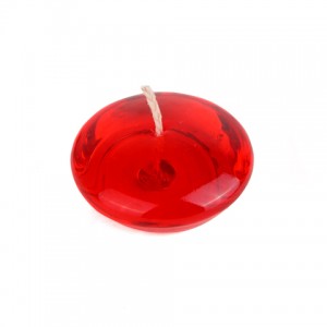 3 Inch Clear Red Gel Floating Candles (72pcs/Case) Bulk