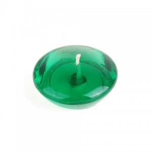 3 Inch Clear Hunter Green Gel Floating Candles (72pcs/Case) Bulk
