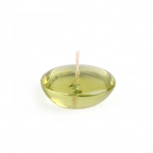 3 Inch Clear Sage Green Gel Floating Candles (72pcs/Case) Bulk