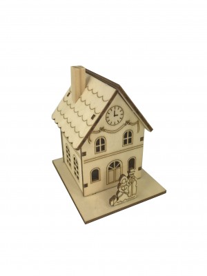 Plywood Small House with Lights