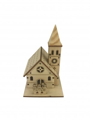 Plywood Small House with Lights