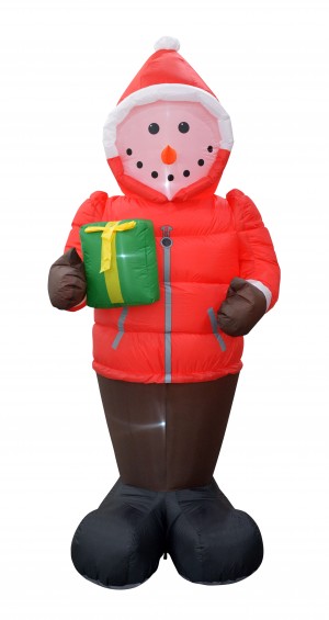 8FT Inflatable Snowman in A Down Jacket