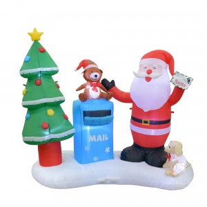 6.5FT L Inflatable Santa with Mailbox