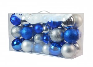 40Pk Christmas Ornament- Silver/Blue