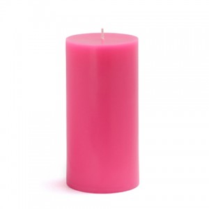 3 x 6 Inch Hot Pink Pillar Candle