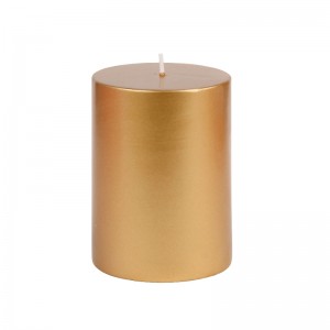 3 x 4 Inch Metallic Bronze Gold Pillar Candle