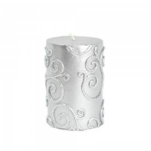 3 x 4 Inch Scroll Pillar Candle (12pcs/Case) Bulk 