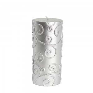 3 x 6 Inch Scroll Pillar Candle (12pcs/Case) Bulk