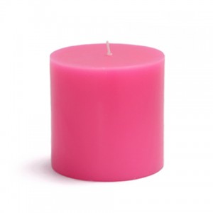 3 x 3 Inch Hot Pink Pillar Candles (12pcs/Case) Bulk