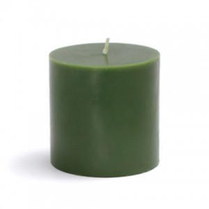 3 x 3 Inch Hunter Green Pillar Candles (12pcs/Case) Bulk