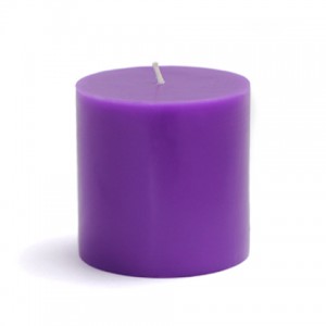 3 x 3 Inch Purple Pillar Candles (12pcs/Case) Bulk
