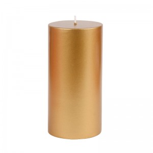 3 x 6 Inch Metallic Bronze Gold Pillar Candle (12pcs/Case) Bulk