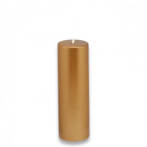 2 x 6 Inch Metallic Bronze Gold Pillar Candle