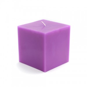 3 x 3 Inch Purple Square Pillar Candles (12pcs/Case) Bulk
