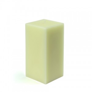 3 x 6 Inch Ivory Square Pillar Candle  (12pcs/Case) Bulk