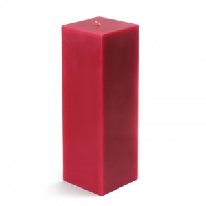 3 x 9 Inch Red Square Pillar Candle (12pcs/Case) Bulk