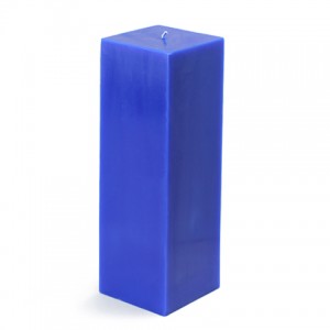 3 x 9 Inch Blue Square Pillar Candle (12pcs/Case) Bulk