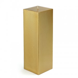 3 x 9 Inch Metallic Square Pillar Candle (12pcs/Case) Bulk