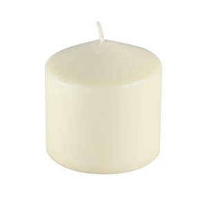 3Pack 3 Inchx 3 Inch Ivory Pressed and Over-Dipped Pillar Candles (12pcs/Case)