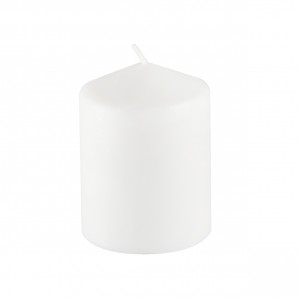 3Pack 3 Inchx 4 Inch White Pressed and Over-Dipped Pillar Candles (12pcs/Case)