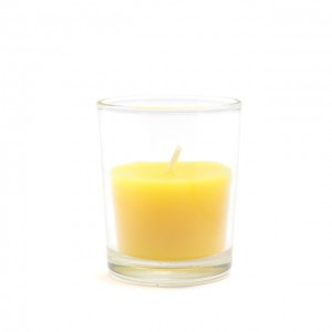 Yellow Citronella Round Glass Votive Candles (12pc/Box)