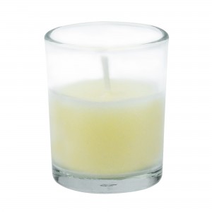 Ivory Round Glass Votive Candles (12pc/Box)