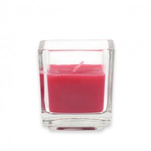 Red Square Glass Votive Candles (96pcs/Case) Bulk