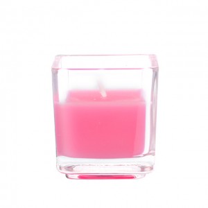 Hot Pink Square Glass Votive Candles (96pcs/Case) Bulk