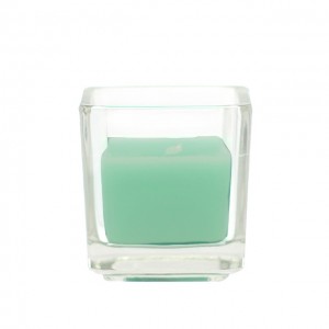 Aqua Square Glass Votive Candles (96pcs/Case) Bulk