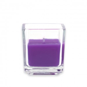 Purple Square Glass Votive Candles (96pcs/Case) Bulk