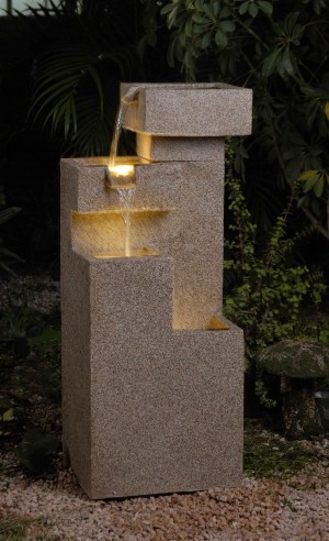 Sand Stone Cascade Tires Outdoor/Indoor Lighted Fountain