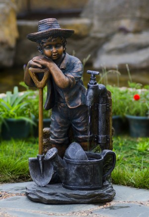 Boy with Bib Tap Water Fountain