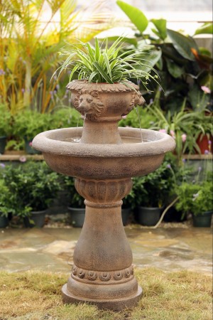 Multi Tiers Lion Head Garden Water Fountain